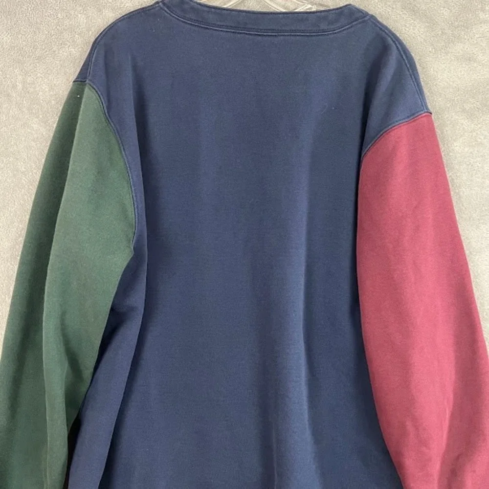 J Crew Heritage 14 Oz Fleece Cardigan Sweatshirt Mens XL Colorblock Preppy Retro